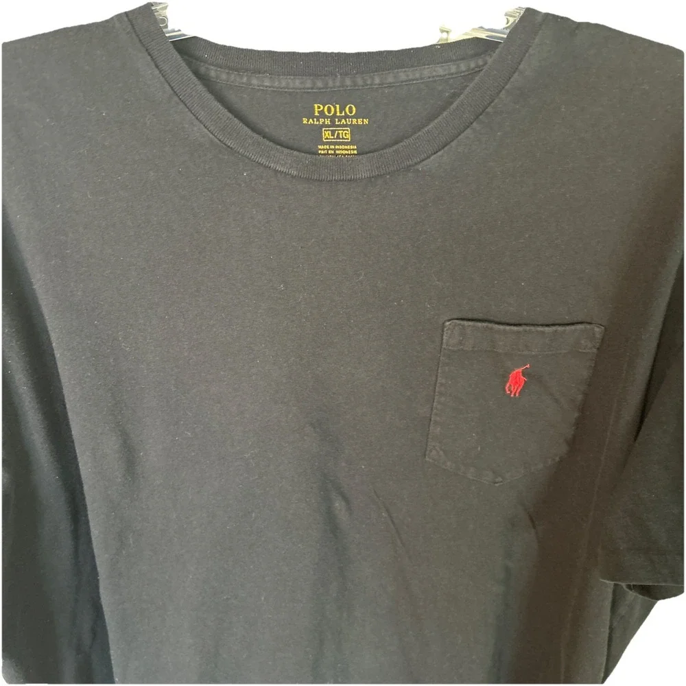 Polo By Ralph Lauren T Shirt Men's Short Sleeve XL Black 100% Cotton‎
